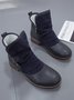 Anti-Suede Buckle Panel Vintage Insulated Booties
