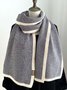 Casual Simple Contrast Color Woolen Scarf Autumn Winter Warm Accessories