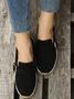 Casual Plain Color Buckle Strap Slip On Flat Sneakers