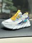 Breathable Mesh Fabric Color Block Slip On Sports Sneakers
