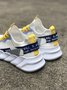 Breathable Mesh Fabric Color Block Slip On Sports Sneakers