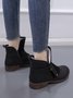 Anti-Suede Buckle Panel Vintage Insulated Booties