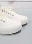 Women's Rose Printing Lace-Up Flat Sneakers