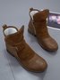 Anti-Suede Buckle Panel Vintage Insulated Booties