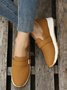 Casual Plain Color Buckle Strap Slip On Flat Sneakers
