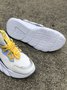 Breathable Mesh Fabric Color Block Slip On Sports Sneakers