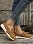 Casual Plain Color Buckle Strap Slip On Flat Sneakers