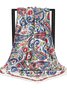 Boho Casual Cashew Flower Ethnic Pattern Paisley Silk Scarf Hawaiian Vacation Accessories
