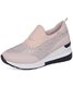 Plus Size Casual Rhinestone Slip On Wedge Sneakers