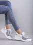 Plus Size  Split Joint Breathable Mesh Fabric Slip On Sneakers