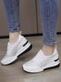Plus Size Casual Rhinestone Slip On Wedge Sneakers