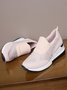 Plus Size Casual Rhinestone Slip On Wedge Sneakers