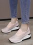 Plus Size Casual Rhinestone Slip On Wedge Sneakers