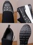 Plus Size Casual Rhinestone Slip On Wedge Sneakers