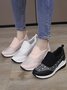 Plus Size Casual Rhinestone Slip On Wedge Sneakers