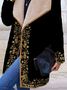 Shawl Collar Casual Floral Overcoat