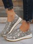 Women's Snakeskin Casual Slip On Sneakers
