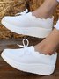 Lace Lace Up Flyknit Platform Sneakers