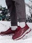 Women's Split Joint Warm Lined Slip On Sports Sneakers