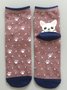 Casual Striped Dog Pattern Cotton Socks Home Daily Commute Accessories