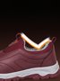 Women's Split Joint Warm Lined Slip On Sports Sneakers