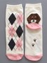 Casual Striped Dog Pattern Cotton Socks Home Daily Commute Accessories