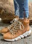 Vintage Comfort Soft Leather Lightweight Non-Slip Lace-Up Sneakers