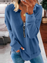 Casual Solid Loose Hoodies & Sweatshirt