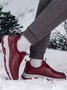 Women's Split Joint Warm Lined Slip On Sports Sneakers