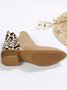 Leopard Khaki Casual Ankle Boots
