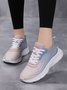 Women's Comfy Color Block Lace-Up Sports Sneakers
