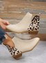 Leopard Khaki Casual Ankle Boots