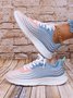 Women's Comfy Color Block Lace-Up Sports Sneakers