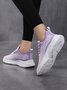 Women's Comfy Color Block Lace-Up Sports Sneakers