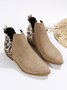 Leopard Khaki Casual Ankle Boots