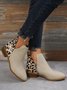 Leopard Khaki Casual Ankle Boots