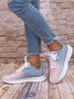 Women's Comfy Color Block Lace-Up Sports Sneakers