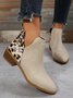 Leopard Khaki Casual Ankle Boots