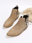 Leopard Khaki Casual Ankle Boots
