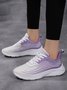 Women's Comfy Color Block Lace-Up Sports Sneakers
