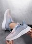 Women's Comfy Color Block Lace-Up Sports Sneakers