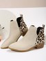 Leopard Khaki Casual Ankle Boots