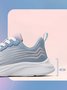 Women's Comfy Color Block Lace-Up Sports Sneakers