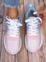 Women's Comfy Color Block Lace-Up Sports Sneakers