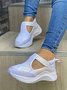 Breathable Non-Slip Platform Flyknit Velcro Sneakers