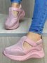 Breathable Non-Slip Platform Flyknit Velcro Sneakers