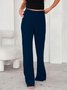 Casual Plain Autumn Lightweight Daily Jersey Mid Waist Long H-Line Casual Trousers for Women