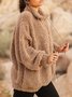 Zipper Casual Shawl Collar Long sleeve Sweatshirt