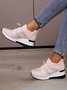 Casual Plus Size Rhinestone Plain Slip On Wedge Sneakers