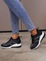 Casual Plus Size Rhinestone Plain Slip On Wedge Sneakers